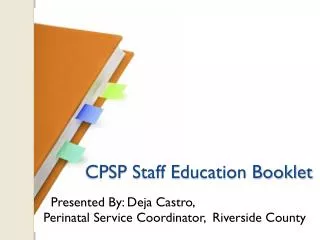 CPSP Staff Education Booklet