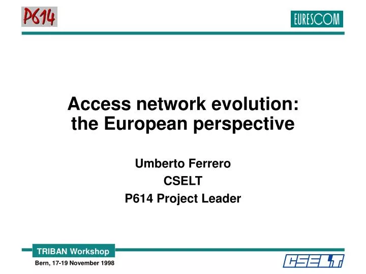 access network evolution the european perspective