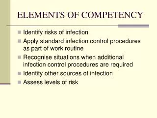 ELEMENTS OF COMPETENCY