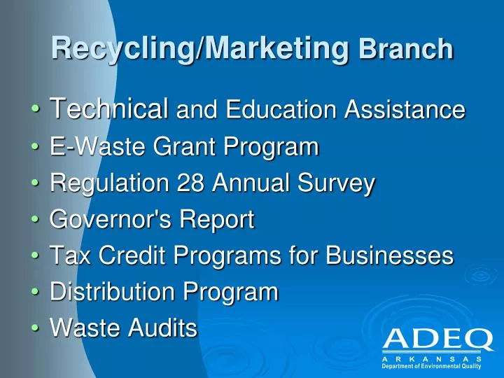 recycling marketing branch