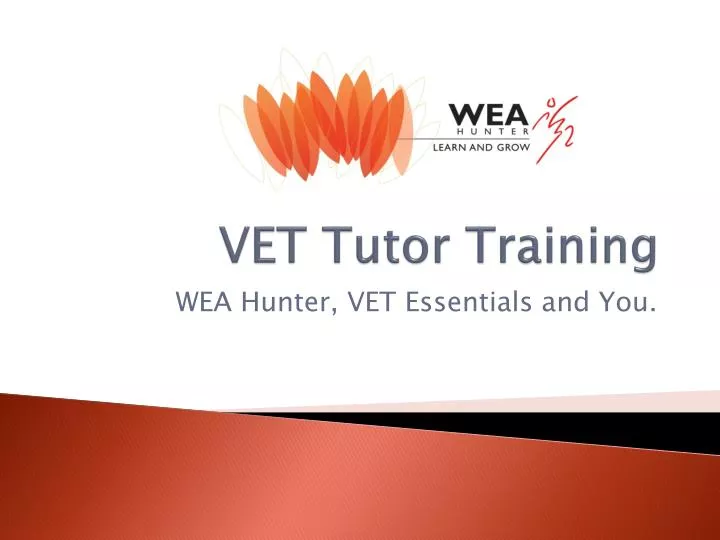 vet tutor training