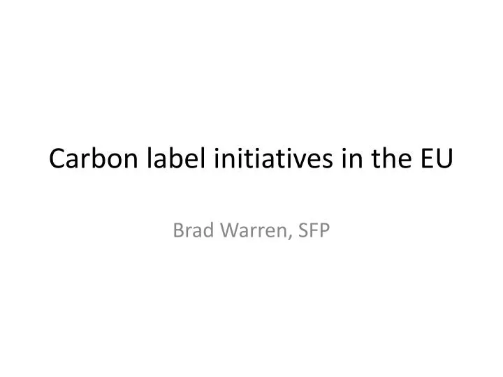carbon label initiatives in the eu