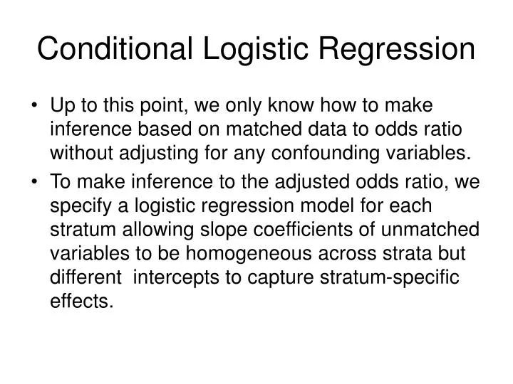 conditional logistic regression