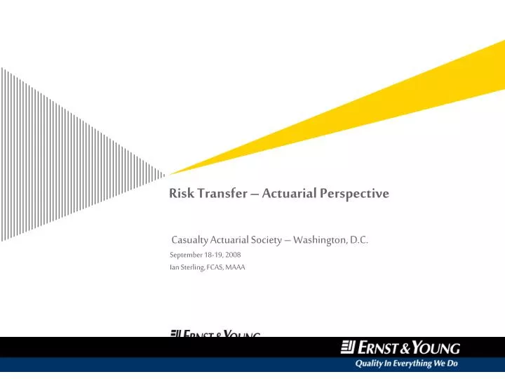 risk transfer actuarial perspective
