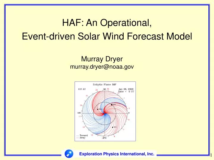 haf an operational event driven solar wind forecast model