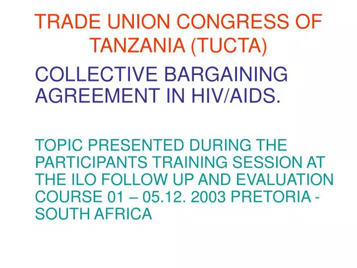 trade union congress of tanzania tucta