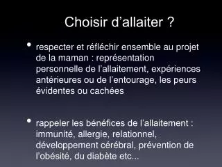 choisir d allaiter