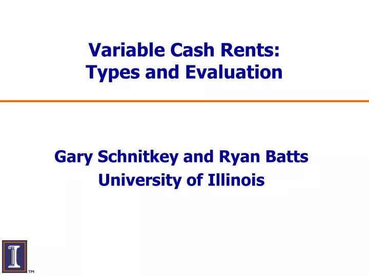 variable cash rents types and evaluation
