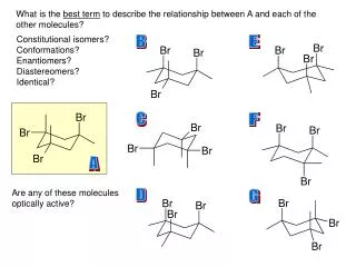 What is the best term to describe the relationship between A and each of the other molecules?
