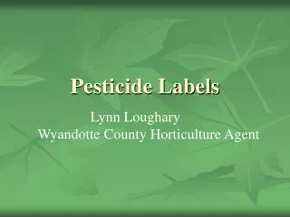 Pesticide Labels