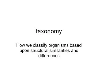 taxonomy