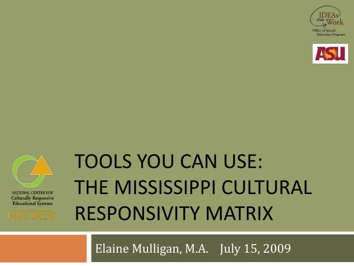 tools you can use the mississippi cultural responsivity matrix