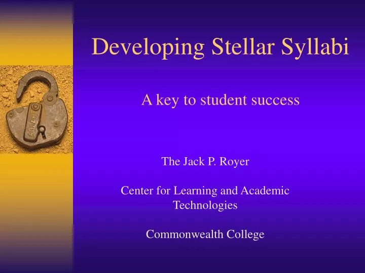 developing stellar syllabi a key to student success