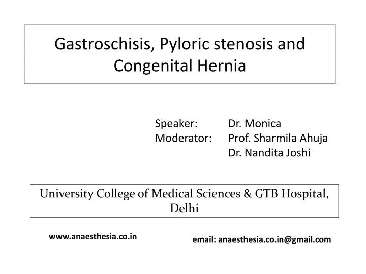 gastroschisis pyloric stenosis and congenital hernia