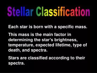 Stellar Classification