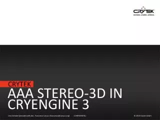 AAA Stereo-3D in CryEngine 3