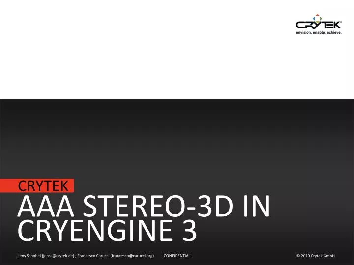 aaa stereo 3d in cryengine 3