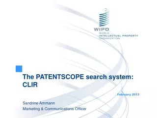The PATENTSCOPE search system: CLIR