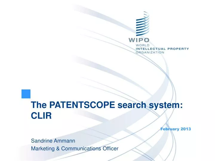the patentscope search system clir