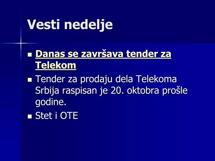 vesti nedelje