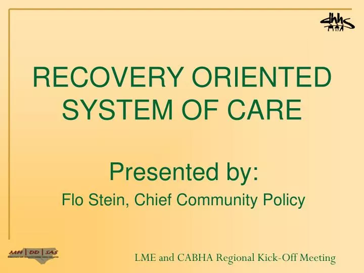 recovery oriented system of care