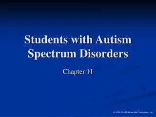 Students with Autism Spectrum Disorders