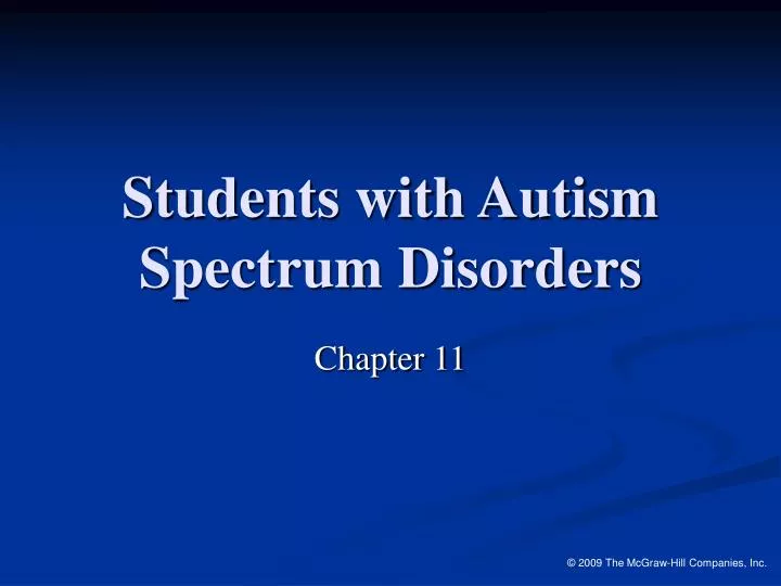 students with autism spectrum disorders