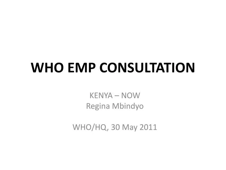 who emp consultation
