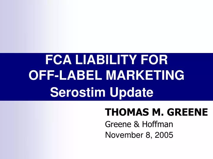 fca liability for off label marketing