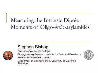 Measuring the Intrinsic Dipole Moments of Oligo- ortho -arylamides