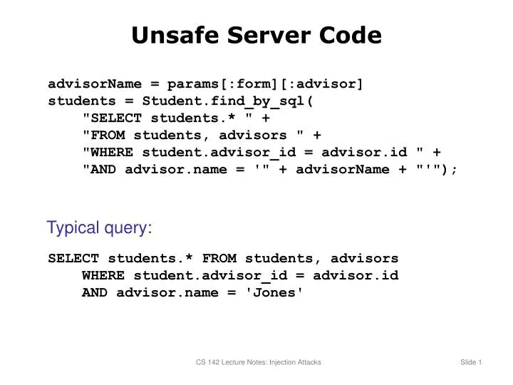 unsafe server code