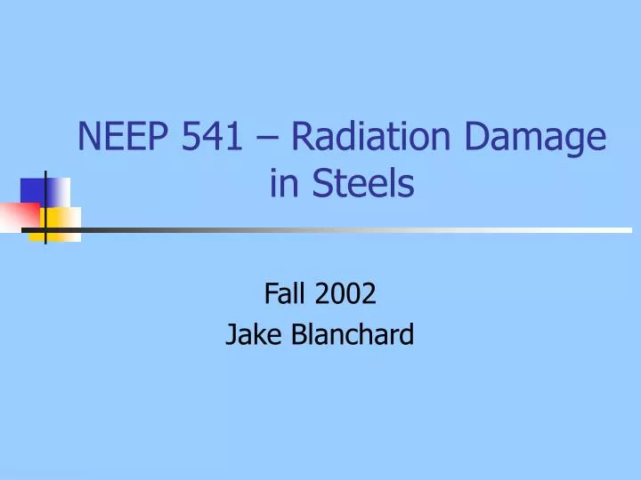 neep 541 radiation damage in steels