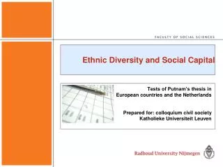 Ethnic Diversity and Social Capital