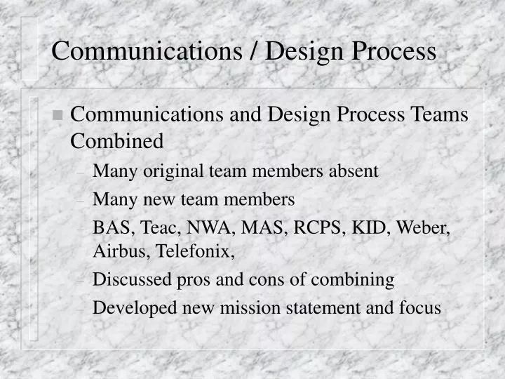 communications design process