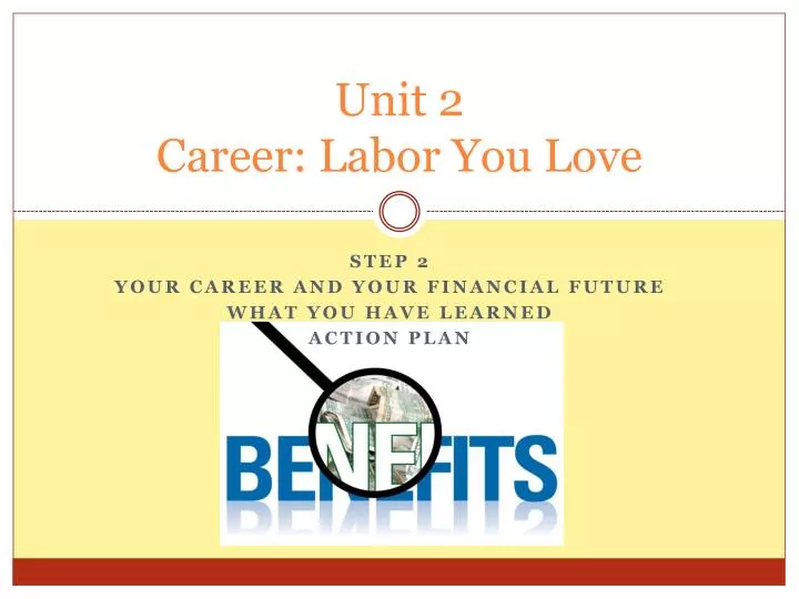 unit 2 career labor you love