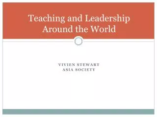 Teaching and Leadership Around the World