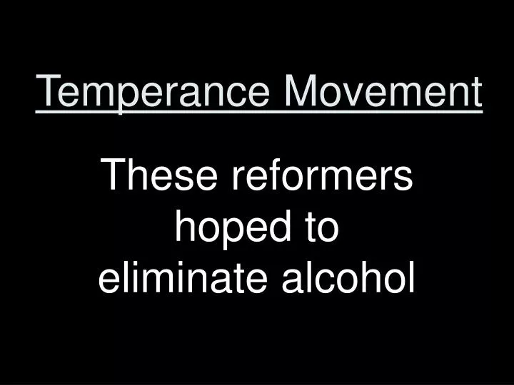 temperance movement