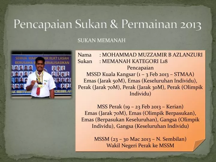 pencapaian sukan permainan 2013