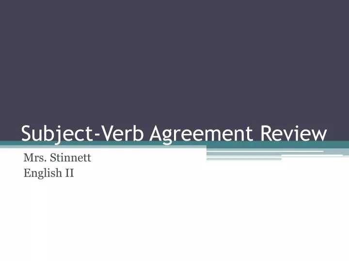 subject verb agreement review