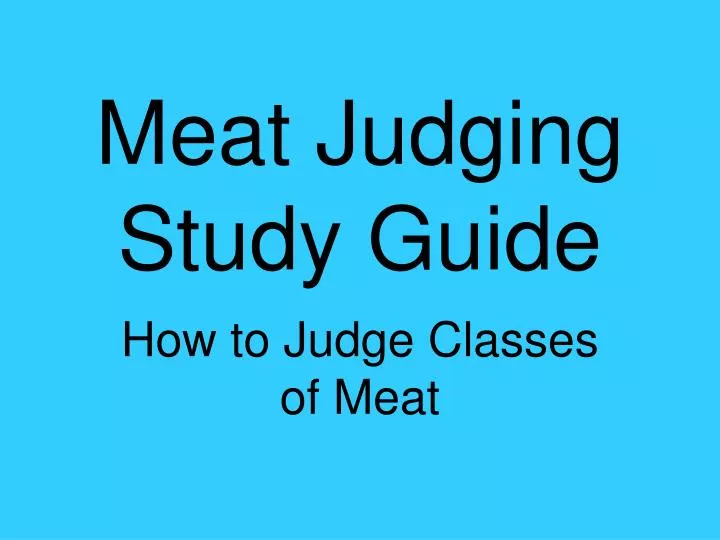meat judging study guide