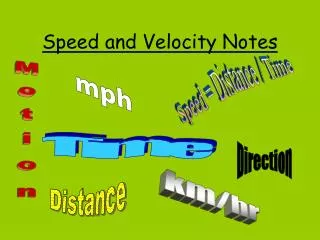 Speed and Velocity Notes