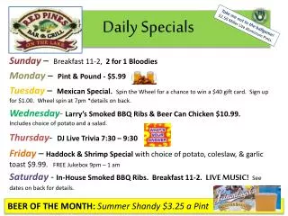 Daily Specials