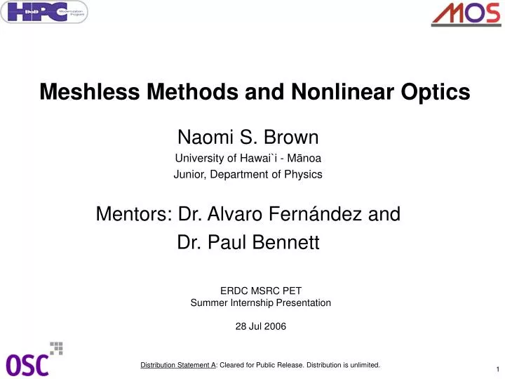meshless methods and nonlinear optics
