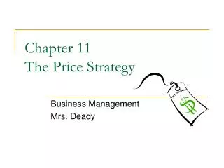 Chapter 11 The Price Strategy