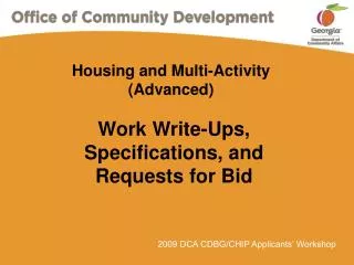 Housing and Multi-Activity (Advanced)
