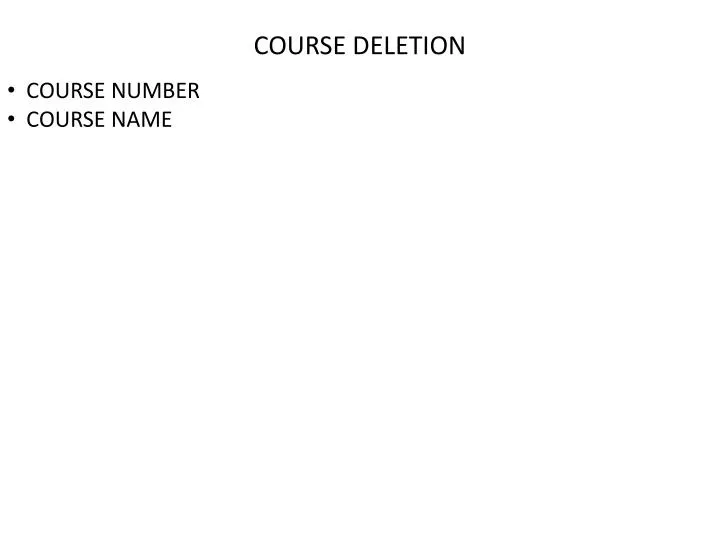 course deletion
