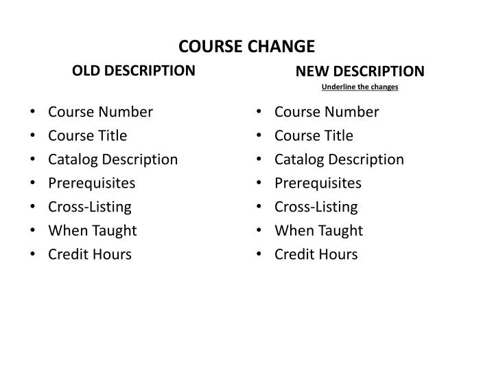 course change