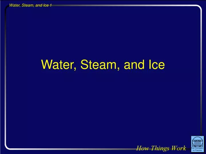 water steam and ice