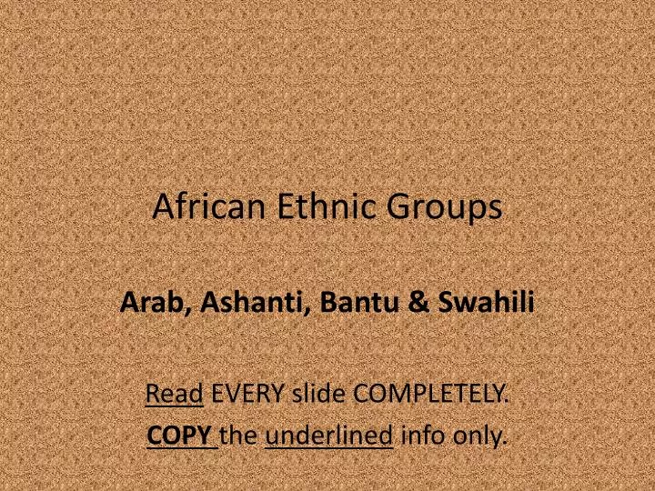 african ethnic groups