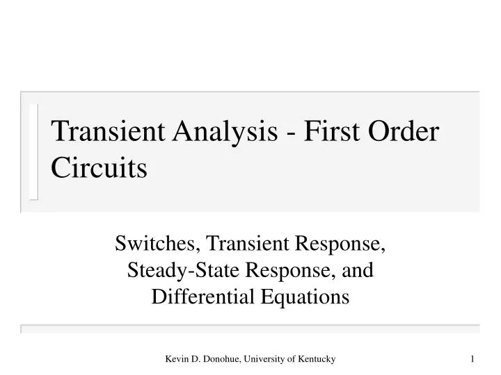 transient analysis first order circuits